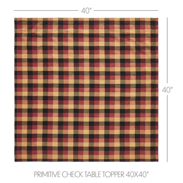 Heritage Farms Primitive Check Table Topper 40x40 - The Fox Decor